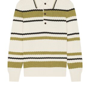 NN07 Alfie Polo Sweater in Ivory - Ivory. Size XL/1X (also in L, M).