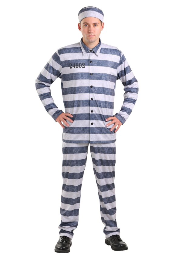 Plus Size Vintage Prisoner Fancy Dress Costume for Men