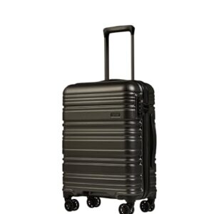 ANTLER - Saturn Hard Shell Cabin Suitcase - 55 x 40 x 20 cm 35.2L, Lightweight, 4 Spinner Wheels, TSA Lock, Carry On Luggage Approved by easyjet & British Airways - Charcoal Grey