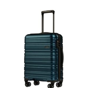 ANTLER - Saturn Hard Shell Cabin Suitcase - 55 x 40 x 20 cm 35.2L, Lightweight with 4 Spinner Wheels, TSA Locks, Carry On Luggage Approved by Airlines Including easyjet & British Airways - Blue