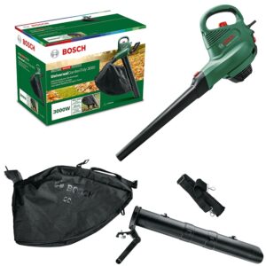 Bosch 06008B1071 Electric Leaf Blower and Vacuum UniversalGardenTidy 3000 (3000 W, collection bag 50 l, variable speed, for blowing, vacuuming and shredding leaves, in carton...