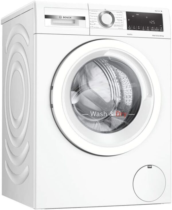 Bosch Home & Kitchen Appliances Bosch WNA134U8GB Serie 4 Freestanding Washer Dryer with AutoDry, Wash & Go 60, IronAssist and SpeedPerfect, 8kg/5kg load, 1400rpm spin, White