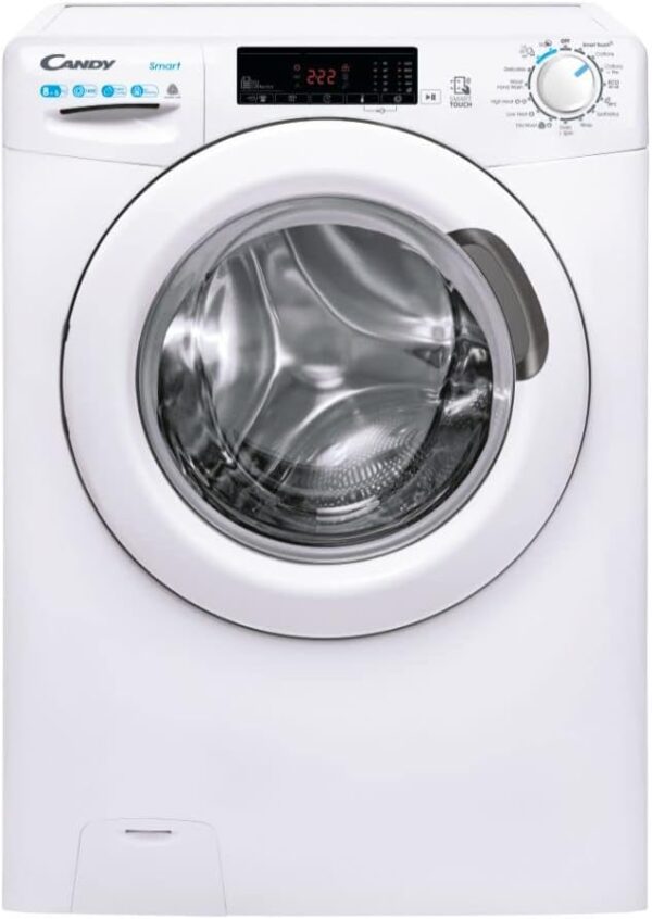 Candy Smart Pro CSW485TE180, Freestanding Washer Dryer, 8Kg Wash + 5Kg Dry, 1400 RPM, WIFI enabled, White