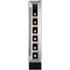 CDA 6 Bottle Capacity Single Zone Freestanding 15cm Under Counter Wine Cooler - Stainless Steel