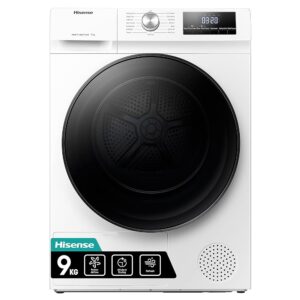 Hisense 3 Series DHQA902U 60cm Freestanding 9 KG Heatpump Front Load Tumble Dryer - 15 Programmes - Auto dry- Steam Refresh - Allergy Care - White