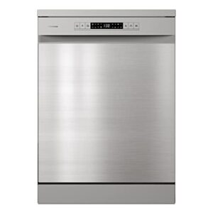 Hisense HS622E90XUK Freestanding Standard Dishwasher 85cm High- Stainless Steel - E Rated, Silver, 24 x 23 x 33 inches (L x W x H) [Energy Class E]