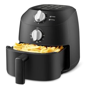 Midea Small Air Fryer, 1150 Watt, 2 L, Temperature Control, Timer, Indicator Light, BPA-Free, Black