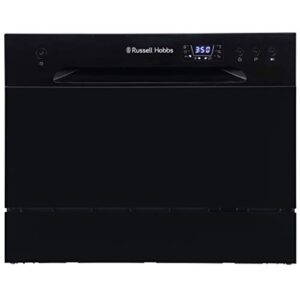 Russell Hobbs RHTTDW6B Freestanding Compact Dishwasher, Eco mode, 6 place_settings, Black, Noise level: decibels 52