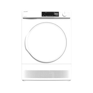 Sharp KD-NCB8S7PW91-EN Tumble Dryer, 8KG Condenser Dryer, White, B Energy Class