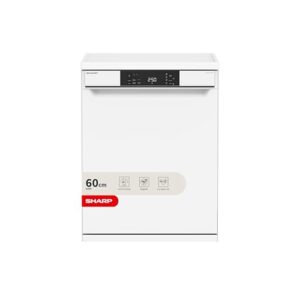 SHARP QW-NA1CF47EW, Freestanding, Dishwasher, 13 Place Settings, White LED Display, Active Drying, White Colour