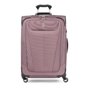 Travelpro Maxlite 5 Softside 2pc Set Expandable Carry On Luggage with 4 Spinner Wheels/Soft Underseat Tote, Lightweight Suitcase, Men and Women, Dusty Rose Pink, Checked-Medium 25-Inch, Maxlite 5