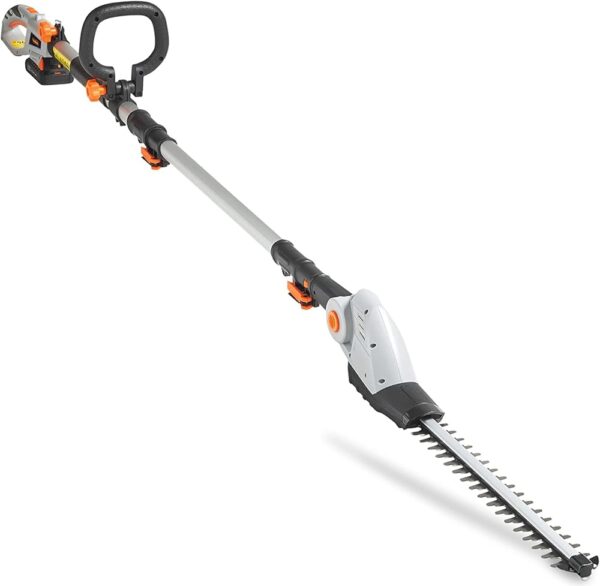 VonHaus Pole Hedge Trimmer Cordless – Long Reach Telescopic Extendable Cutter for Hedges, Bushes, Branches, Shrubs – 20V Battery, Charger, Shoulder Strap, 135° Adjustable Head,...