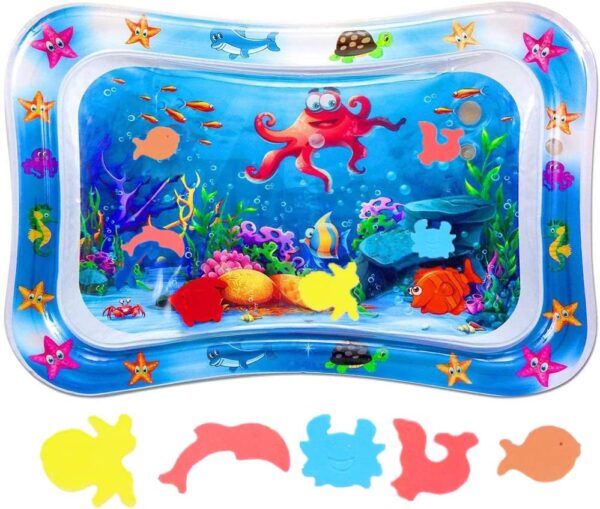 BabaBub Tummy Time Mat Inflatable Water Mat Baby Playmat Sensory Toy Early Development Stimulation Growth Activity Play Centre for Infants & Toddlers 3 6 9 Months Newborn Girls...
