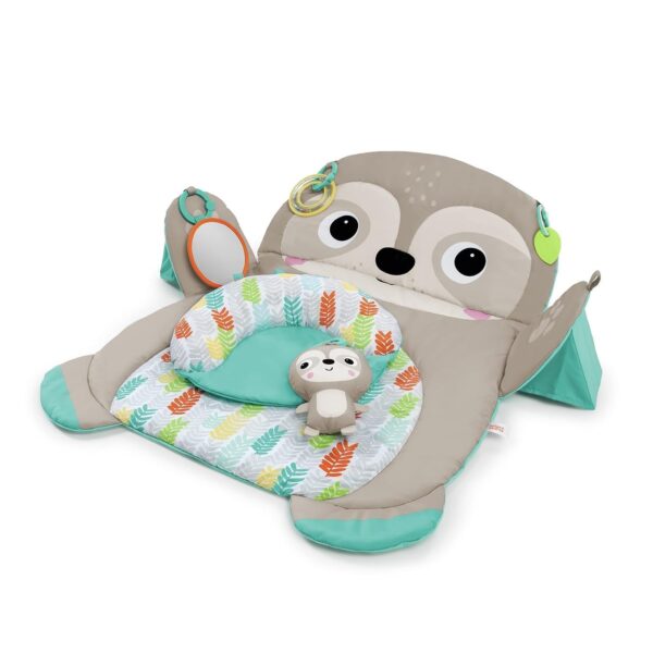 Bright Starts, Tummy Time Prop & Play Oversized Baby Activity Gym, Sloth, Large Playmat with 4 Removable Toys and Support Cushion, Machine Washable, Easy to Store, Age Newborn...