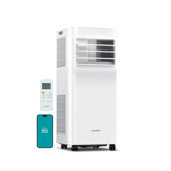 COMFEE’ 9000 BTU Portable Air Conditioner App Control with Dehumidifier & Fan mode, Remote Control & Window Installation Kit Included, 24-Hour Timer for Room Up to 355 sq.ft.