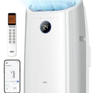 Dreo Smart 3-in-1 Portable Air Conditioner, 12000 BTU Drainage-Free Cooling AC Unit, 46dB Silent Mobile Air Conditioners for Bedroom & Room, APP/Voice/Remote Control, 24h Timer...