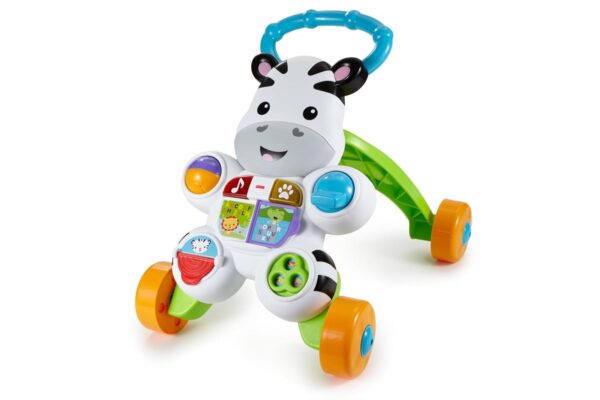 Fisher-Price Learn With Me Zebra Walker | First Steps Baby Walker Push Along Toy with Lights, Music, Baby Girl and Baby Boy Toys | Hands-On Toddler Baby Push Along Walker | UK...