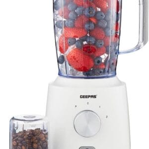 Geepas Electric Blender Smoothie Maker, Food Jug Blender 600W –Stainless Steel Blades, 2 Speed Control with Pulse & Turbo Functions, 1.8L Large Jar & 0.3L Coffee Grinder Jar,...