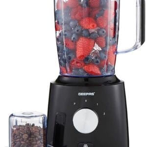 Geepas Electric Blender Smoothie Maker, Food Jug Blender 600W –Stainless Steel Blades, 2 Speed Control with Pulse & Turbo Functions, 1.8L Large Jar & 0.3L Coffee Grinder Jar,...