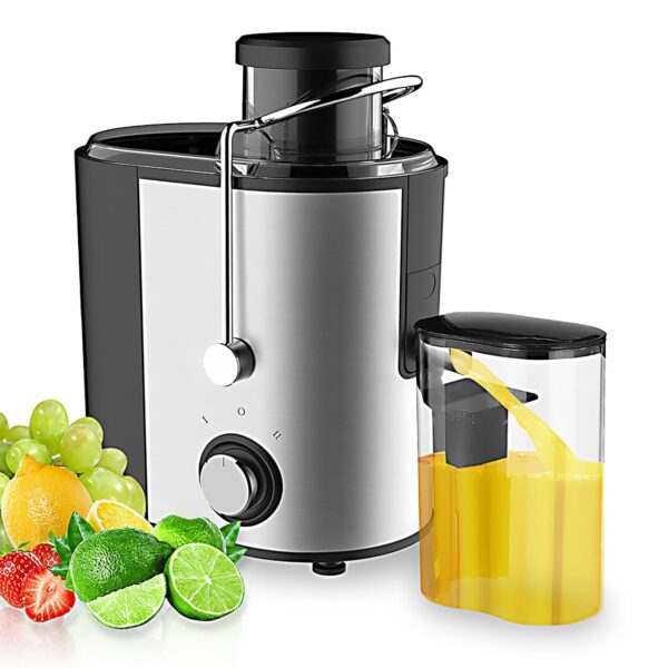Juicer,Juicer Machines,Juicers Whole Fruit and Vegetable with 3Inch Wide Feed Chute, 600W High Juice Yield Dual-Speed Juice Extractor Stainless Steel, BPA-Free, Easy to Clean