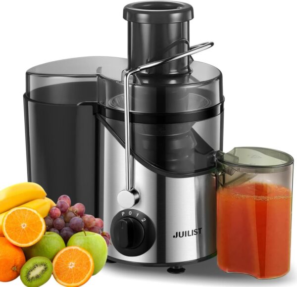 Juicer Machines Julist, Centrifugal Juicers Whole Vegetables and Fruit with 3-Inch Mouth Food Chute, 400W Motor with 3-Speed Setting, Brush for Easy Cleaning, BPA-Free, Red