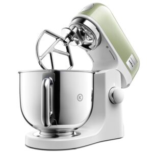 Kenwood kMix Stand Mixer for Baking, Stylish Kitchen Mixer with K-beater, Dough Hook and Whisk, 5L Stainless Steel Bowl, Removable Splash Guard, 1000 W, Editions Green