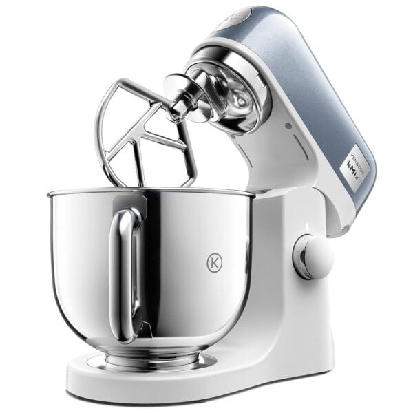 Kenwood kMix Stand Mixer for Baking, Stylish Kitchen Mixer with K-beater, Dough Hook and Whisk, 5L Stainless Steel Bowl, Removable Splash Guard, 1000 W, Editions Blue