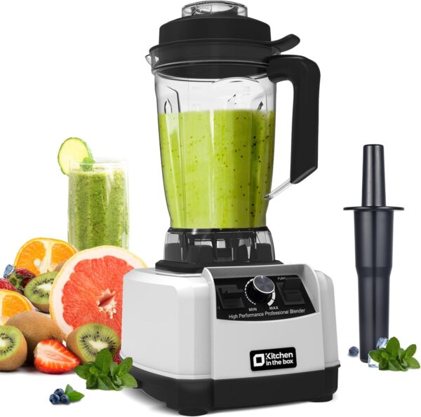 Kitchen in the box High Performance Jug Blender, 2L Large Capacity Smoothie Blenders for Kitchen, Variable Speed Control with Pulse, Smoothie Maker with 8-Leaf 3D Blades, 1500W...