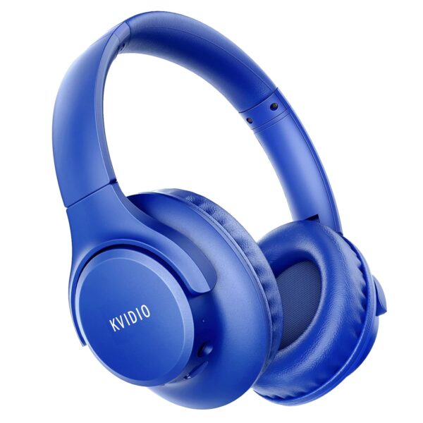KVIDIO Bluetooth Headphones Over Ear, 65 Hours Playtime Wireless Headphones with Microphone, Foldable Lightweight Headset with Deep Bass,HiFi Stereo Sound for Travel Work PC...