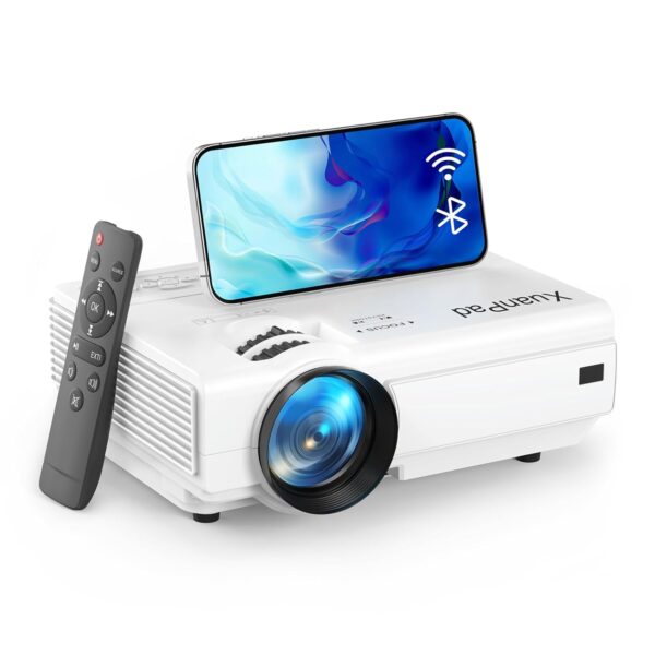 Mini Projector, 2025 Upgraded 15000L WiFi Bluetooth Projector, Portable Projector HD 1080P Supported, Home Theater Video Projector Compatible with TV...