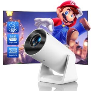 Mini Projector【Auto Keystone & Short Throw】20000 Lumen WiFi Bluetooth Portable Phone Projector 4K Full HD 1080P Supported, WiMiUS 270° Rotatable Outdoor Home Cinema Video...