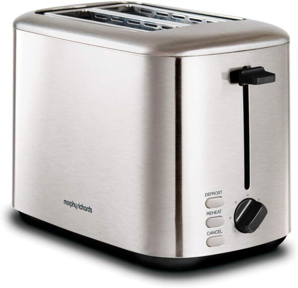 Morphy Richards Equip 2 Slice Toaster,?Defrost and Reheat, 7 Variable Browning Controls, Variable Wide Slots, Removeable Crumb Tray, Stainless Steel, Silver,222067