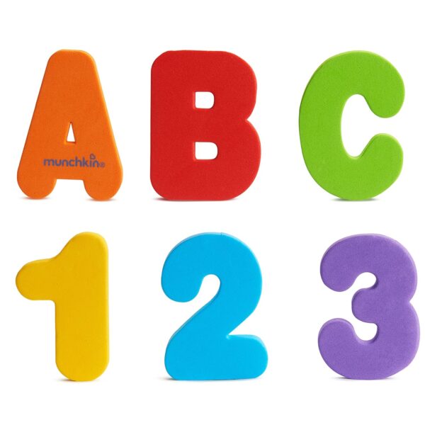 Munchkin Learn Bath Toy, 36 Bath Foam Letters and Numbers (Letters A-Z; Numbers 0-9)
