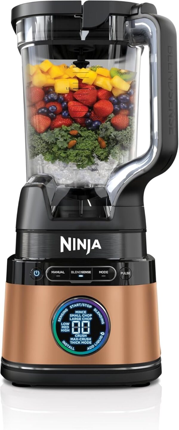 Ninja 2-in-1 Detect Power Blender Pro & Single Serve, 1200W Blender With Jug, & Single Serve Cup, Blend Smoothies, Chop Vegetables & Mix Frozen Drinks, Black/Copper, TB301UKCP