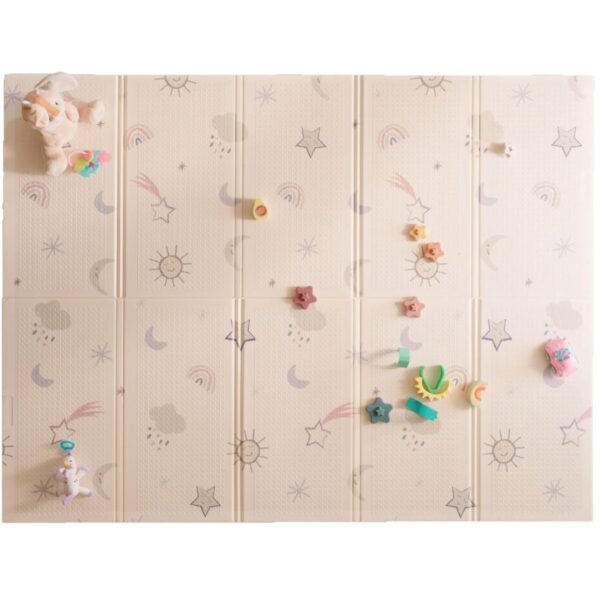 Nuby Reversible Soft Floor Mat, Foldable and Lightweight for Easy Storage and Travel, Rainbow