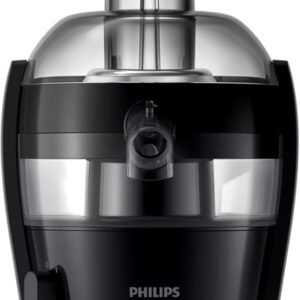 Philips Viva Collection Compact Juicer, 1.5 Litre, 500 Watt, Quick Clean Technology, Drip Stop, Dishwasher Safe Parts, See-through Pulp Container, Direct Serve, Black (HR1832/01)