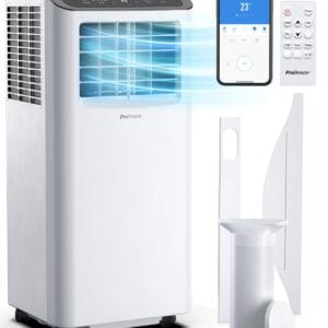 Pro Breeze 4-in-1 Portable Air Conditioner 9000 BTU – Smart Home WiFi Compatible - 24 Hour Timer & Window Venting Kit Included. Powerful Air Conditioning Unit with Class A...