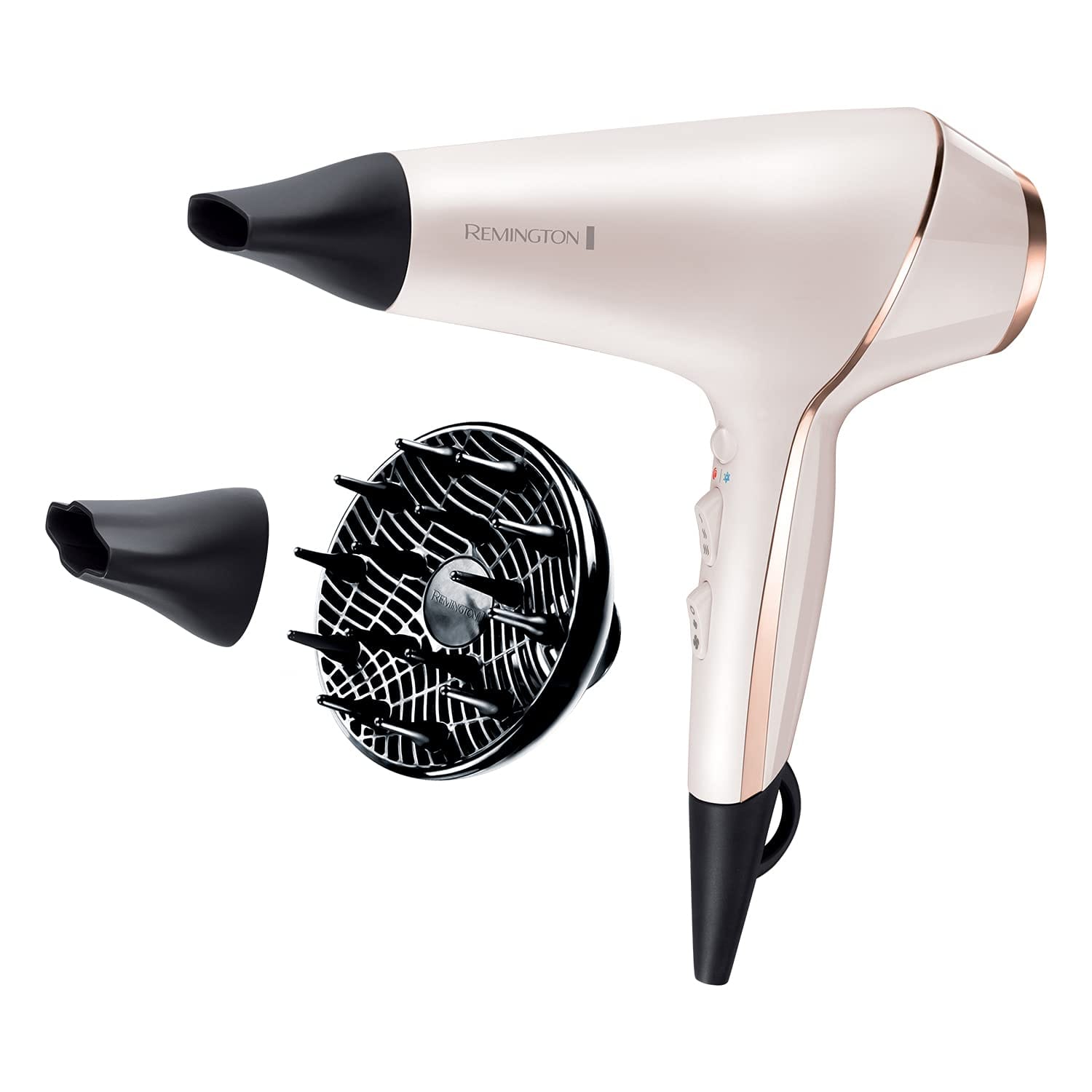 Remington PROluxe Hair Dryer (OPTIheat Technology for Long-Lasting Results, Ionic Conditioning for Frizz Free Hair, Diffuser, 2 Concentrators, Powerful, Professional Results,...