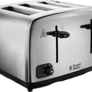 Russell Hobbs 4 Slice Toaster with Perfect Toast Technology for improved evenness (Wide slots, Lift & look feature, 6 Browning levels, Frozen & Cancel function, 1700W, Brushed &...