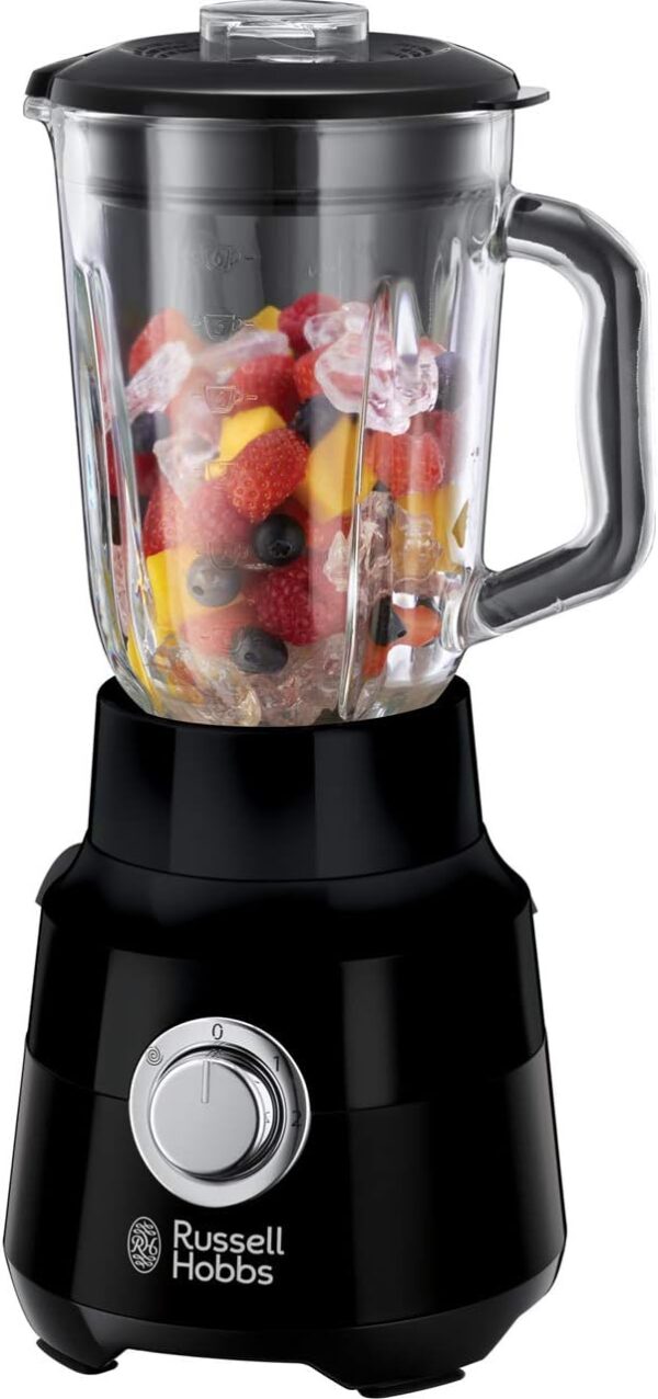 Russell Hobbs Desire Jug Blender, 1.5L Glass Jug, Make healthy soup/ smoothie/milkshake, 2 Speed Settings & Pulse, Removable Stainless Steel blades for easy cleaning, Removable...