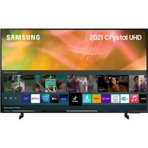Samsung AU8000 55 Inch Smart TV (2021) - Crystal 4K AirSlim Smart TV with HDR10+, Built in Alexa, Dynamic Crystal Colour, Adaptive Sound, Motion Xcelerator, Samsung Q-Symphony...