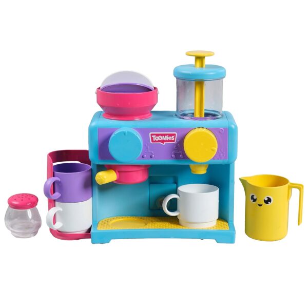 Toomies Bath Barista - Pretend Cafe Baby Bath Toys - Wall Mounted Bubble Bath Play Kitchen Toddler Toys - Kids Kitchen Set Includes 3 Cups, 1 Jug, 1 Shaker - +18 Months Boys...