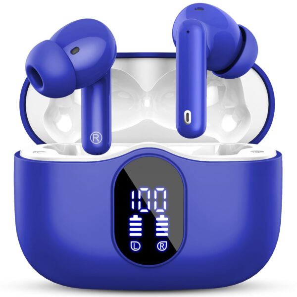 Wireless Earbuds, Bluetooth 5.3 Headphones In Ear with 4 ENC Noise Cancelling Mic, 2025 Bluetooth Earphones Mini HI-FI Stereo Sound, LED Display Wireless Headphones 36H Playtime...