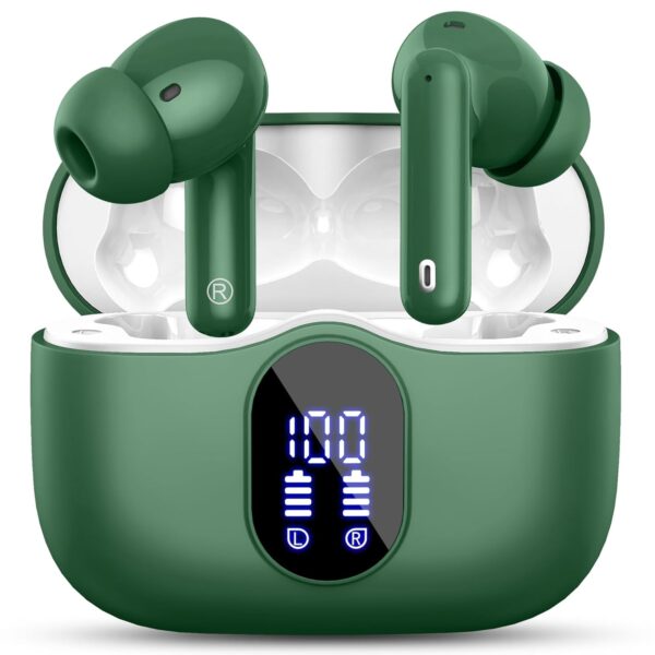 Wireless Earbuds, Bluetooth 5.3 Headphones In Ear with 4 ENC Noise Cancelling Mic, 2025 Bluetooth Earphones Mini HI-FI Stereo Sound, LED Display Wireless Headphones 36H Playtime...