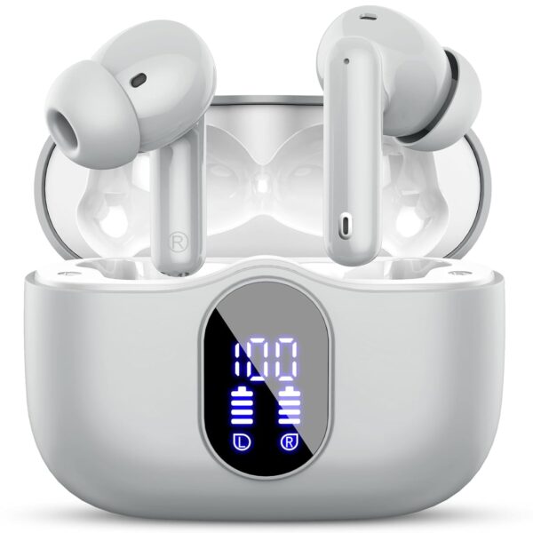 Wireless Earbuds, Bluetooth 5.3 Headphones In Ear with 4 ENC Noise Cancelling Mic, Bluetooth Earbuds Mini Deep Bass Stereo Sound, 36H Playtime LED Display Wireless Earphones IP7...