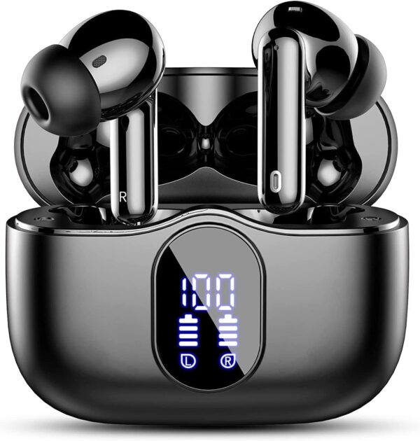 Wireless Earbuds, Bluetooth 5.3 Headphones In Ear with 4 ENC Noise Cancelling Mic, Btootos New Bluetooth Earbuds Mini Deep Bass Stereo Sound, 36H Playtime LED Display Wireless...