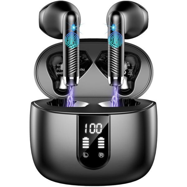 Wireless Earbuds, Bluetooth 5.4 Headphones in Ear 2025 Wireless Earphones with 4 ENC Mic, Mini Ear buds with HiFi Stereo Deep Bass, 56H Playtime Dual LED Display, Bluetooth...