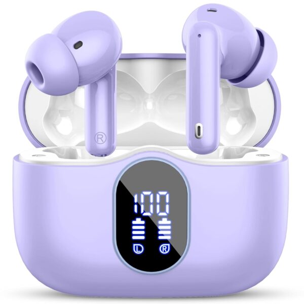 Wireless Earbuds, Bluetooth 5.4 Headphones In Ear with 4 ENC Noise Cancelling Mic, Bluetooth Earbuds Mini Deep Bass Stereo Sound, 36H Playtime LED Display Wireless Earphones IP7...