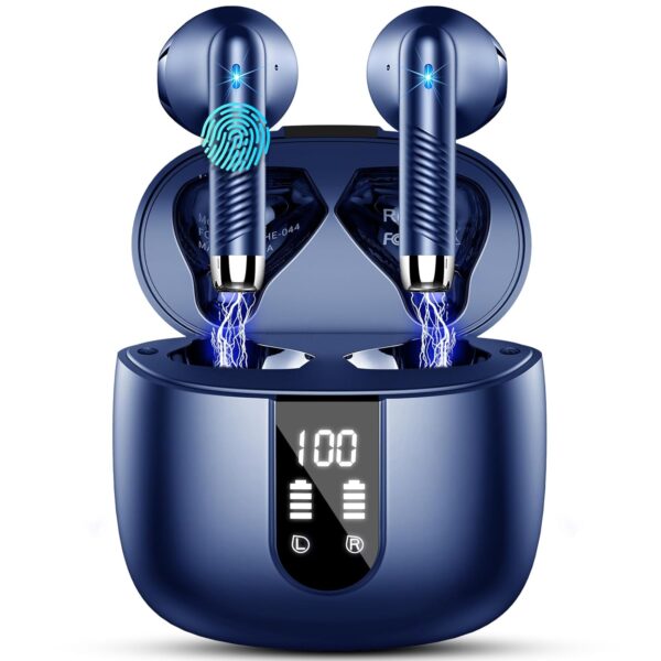 Wireless Earbuds Bluetooth 5.4 Headphones NEW Wireless Headphones with 4 ENC Mic, 56H Bluetooth Earphones in Ear Noise Cancelling Deep Bass, Mini Ear Buds Bluetooth Earbuds IP7...