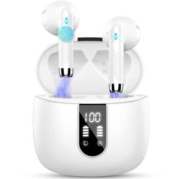 Wireless Earbuds, Bluetooth 5.4 Headphones NEW Wireless Headphones with 4 ENC Mic, 56H Bluetooth Earphones in Ear Noise Cancelling Deep Bass, Mini Ear Buds Bluetooth Earbuds IP7...